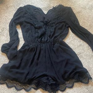 Black lace romper